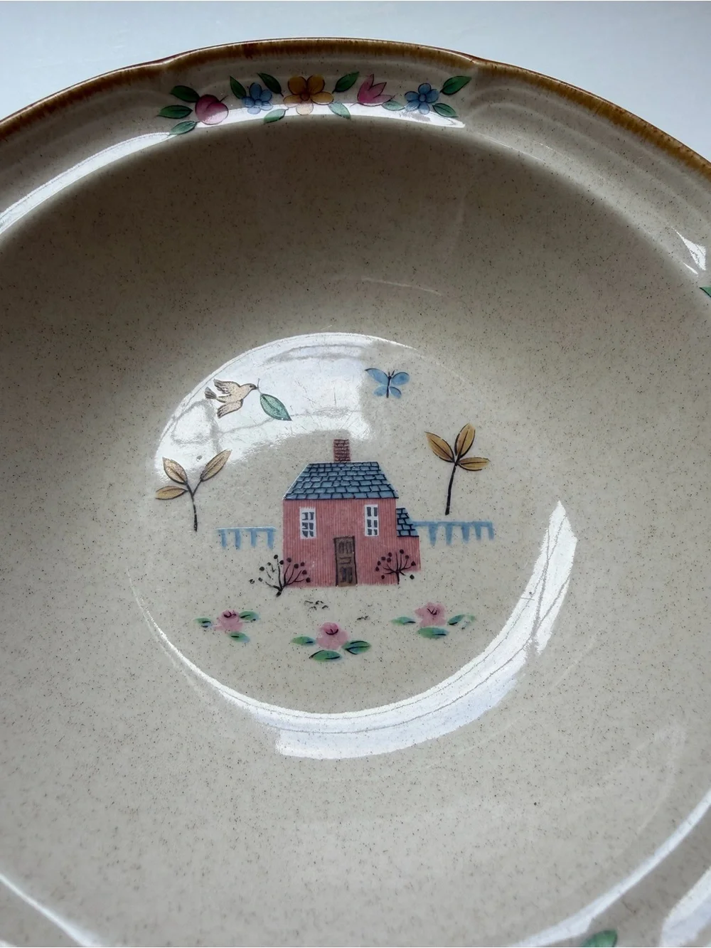Vintage International Stoneware Heartland Floral Ceramic Bowls - Set of 2